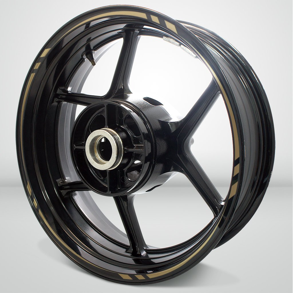 Stickman Vinyl Matte Gold Motorcycle Rim Decals - Compatible with Kawasaki Ninja 250 300 - Durable Wheel Stripe Kit for Sport Bike Customization & Protection