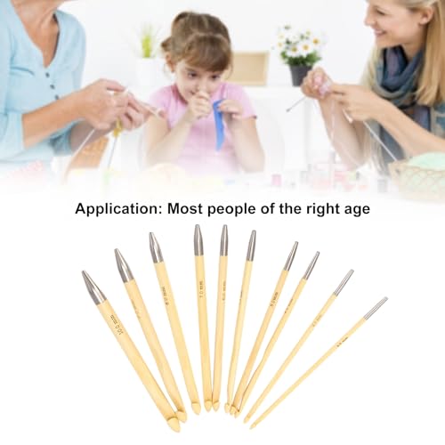 10Pcs Tunisian Crochet Hook Set with Interchangeable Bamboo Needles - Afghan Knitting & Weaving Tools for Handicraft Lovers - Perfect for Crochet Blankets, Scarves and DIY Home Decor Projects