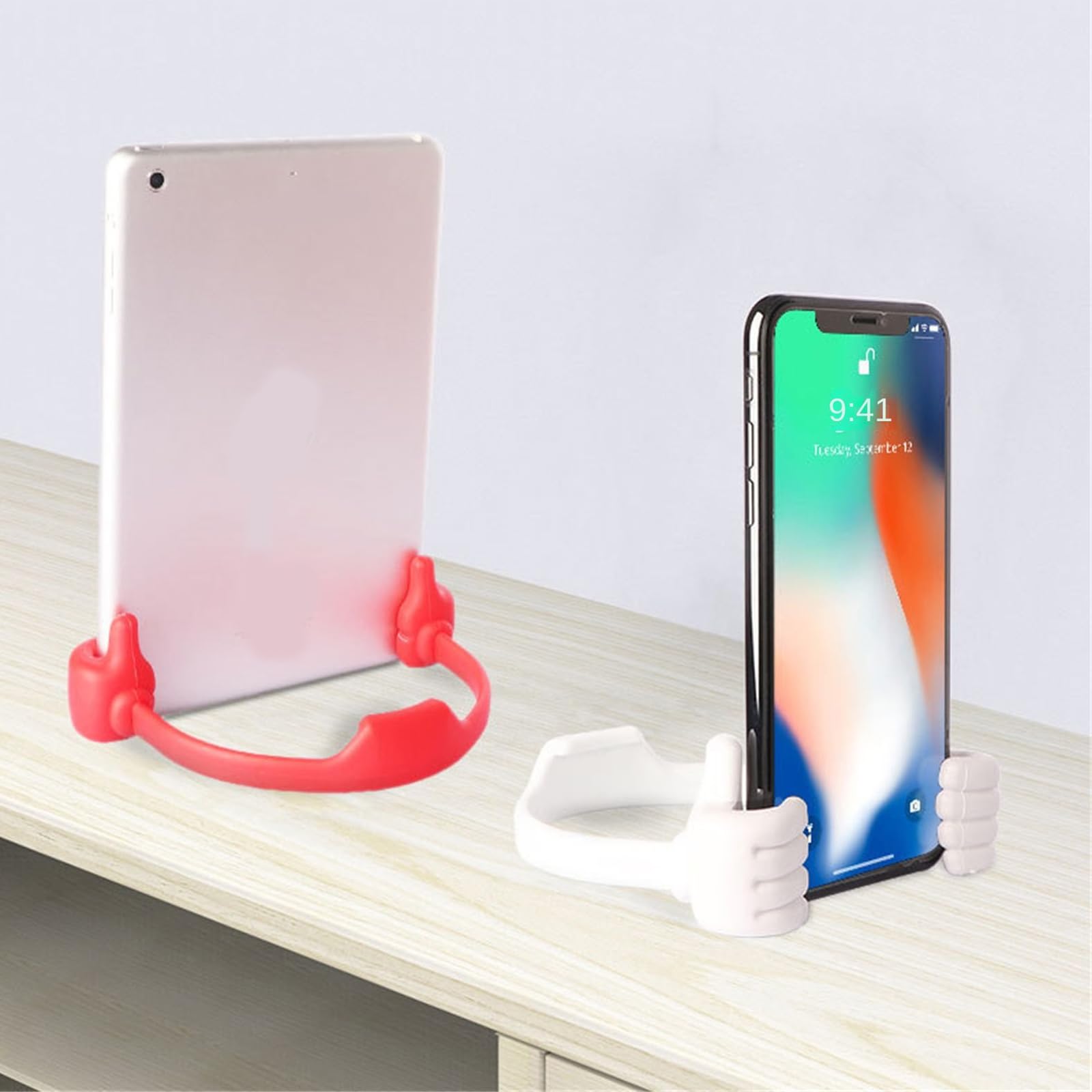 Under Sunnie Phone Holder - Gepodge-3 Adjustable Lazy Phone Stand | Multi-Color Portable Desktop Phone Stand for iPhone, Samsung & Smartphones (2 Pack, Green) | Perfect for Office, Bed, Car & Travel Use