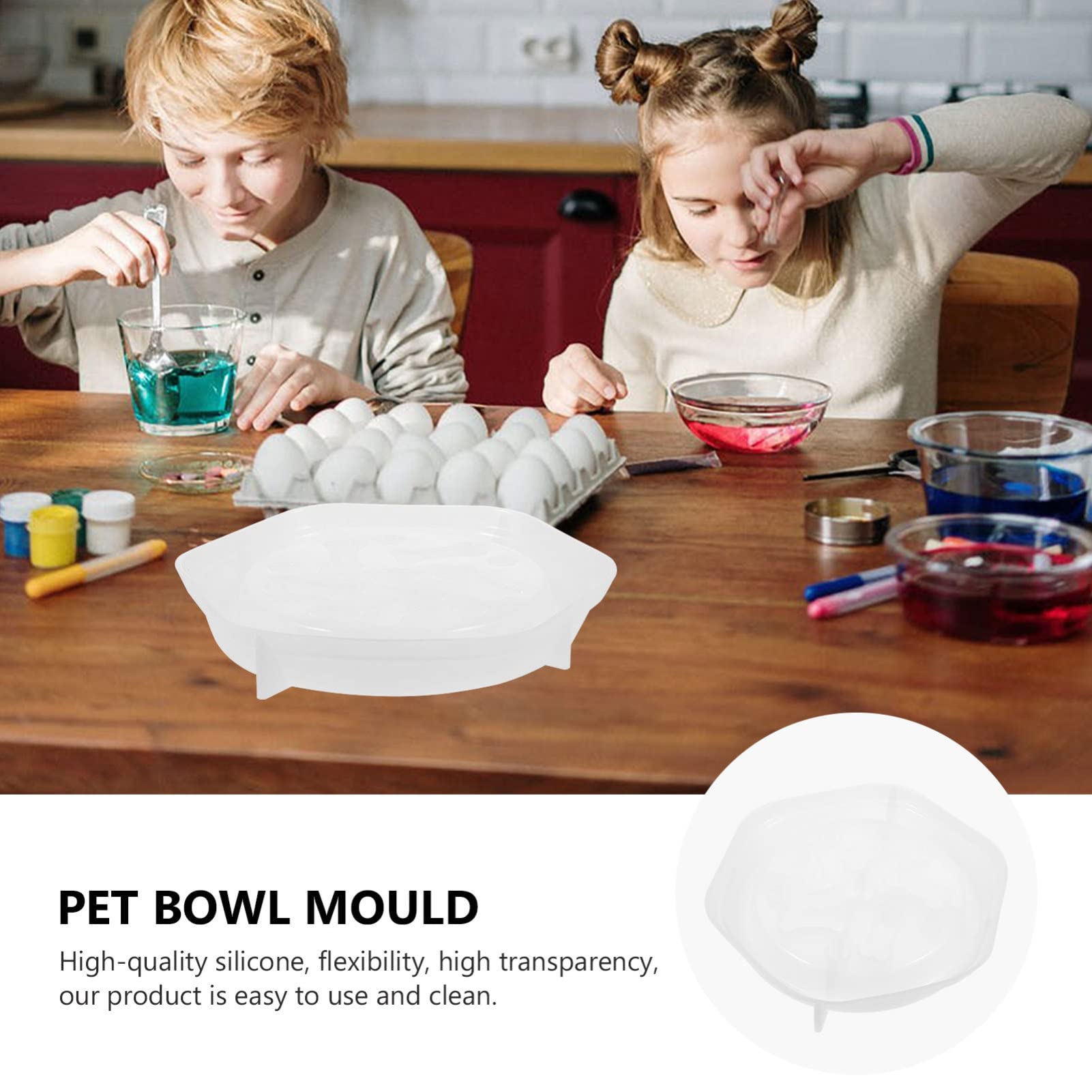 FOMIYES Silicone Resin Molds for DIY Dog Bowls - Large Epoxy Pet Food Bowl & Slow Feeder Mold for Puppy Dishes, Jewelry Making - Perfect for Handmade Crafts & Unique Pet Accessories