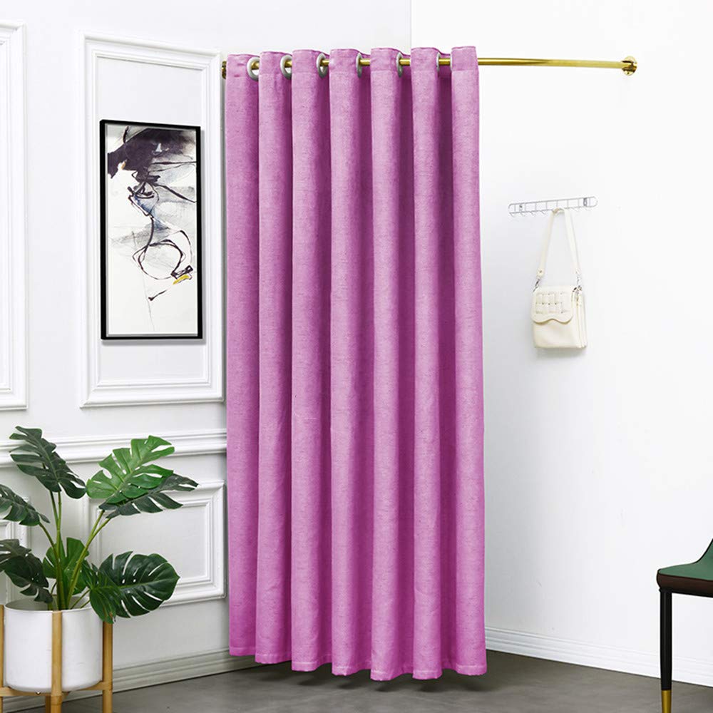 BEIFU FORM Stainless Steel Curved Fitting Room Curtain Rod - 100cm Adjustable Clothing Store Changing Room Track with Rings (Purple) | Perfect for Retail Stores, Boutiques & Home Use
