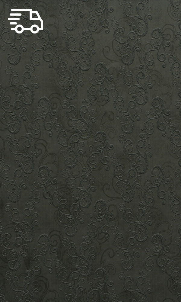 Black Embossed Swirl Wallpaper R7253 - Self-Adhesive Peel and Stick Wallpaper for Bedroom, Living Room, Kitchen - Waterproof & Easy to Install