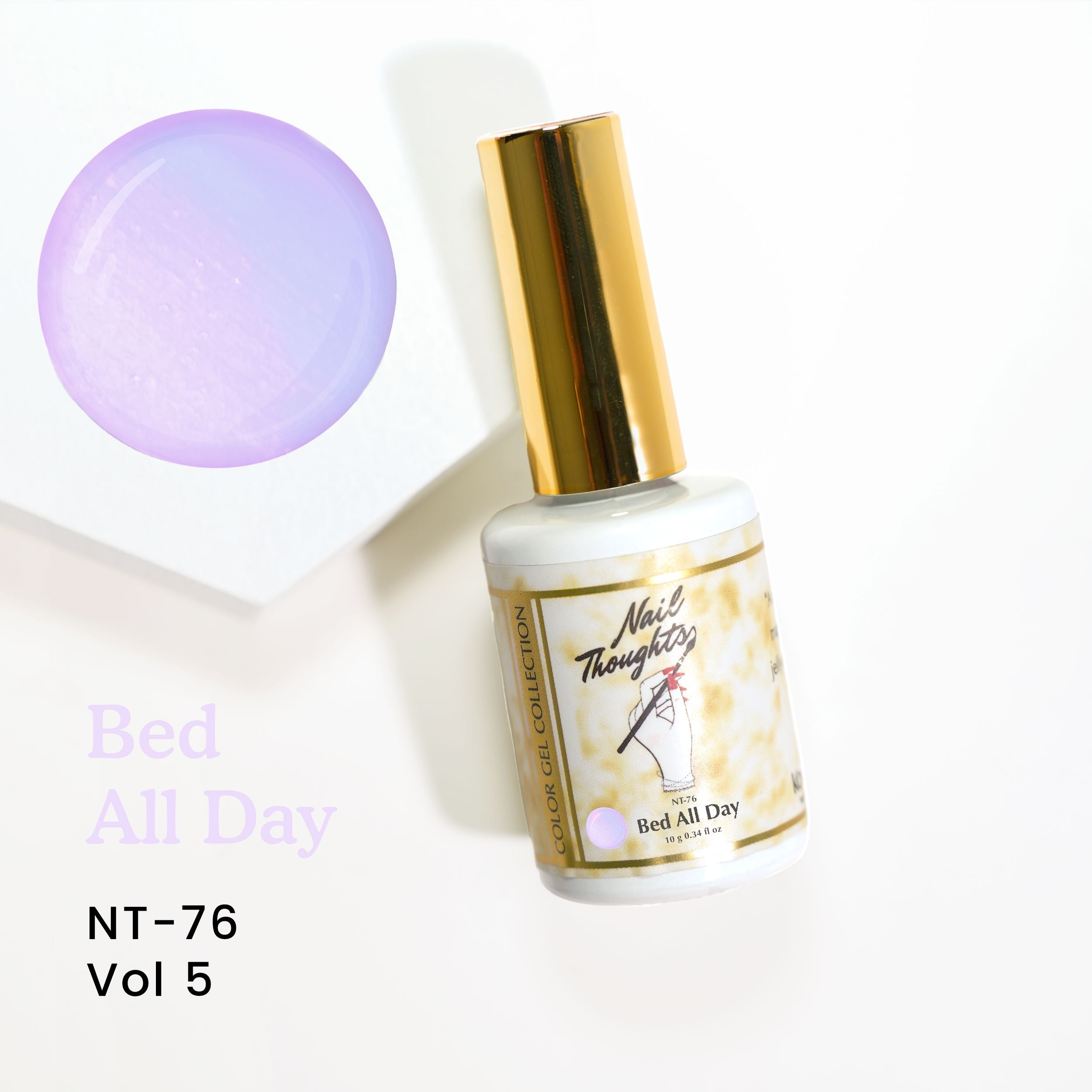 Nail Thoughts NT 76 Bed All Day Gel Nail Polish - Long Lasting High Gloss Nail Lacquer for Professional Salon & Home Manicures | Perfect for Everyday Wear & Special Occasions