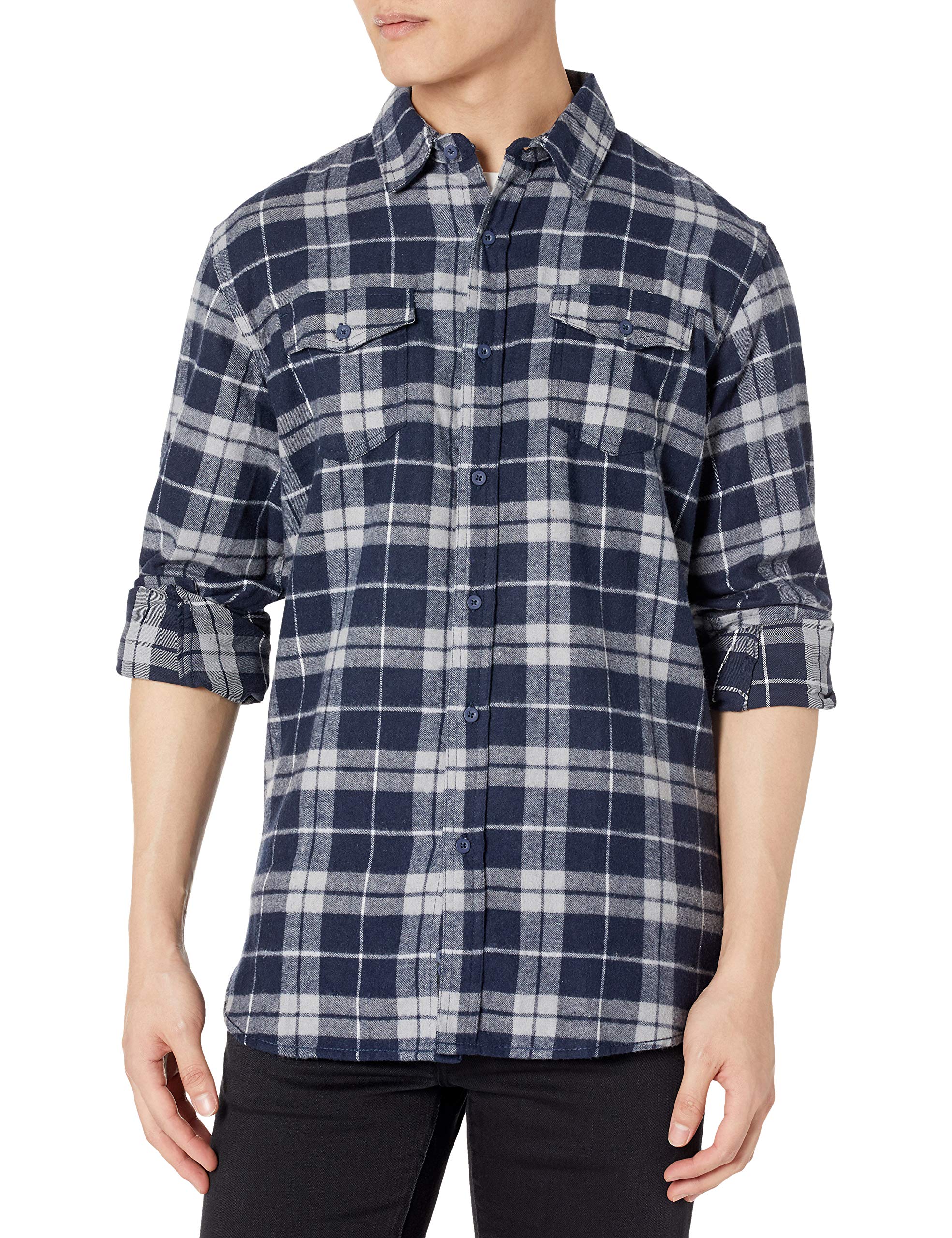 Burnside Men's Yarn-Dyed Long Sleeve Flannel Shirt - Soft Plaid Button-Up for Casual Wear & Outdoor Activities (Hiking, Camping, Fall Fashion)