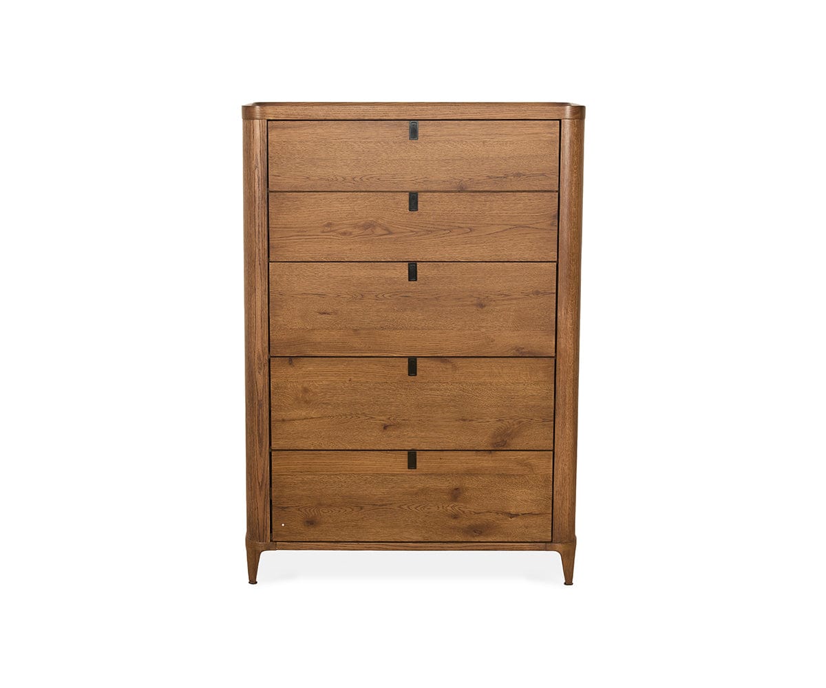Aden High Chest Dresser - 5-Drawer Solid Wood Storage for Bedroom & Living Room - Perfect for Organizing Clothes, Linens, and Home Decor