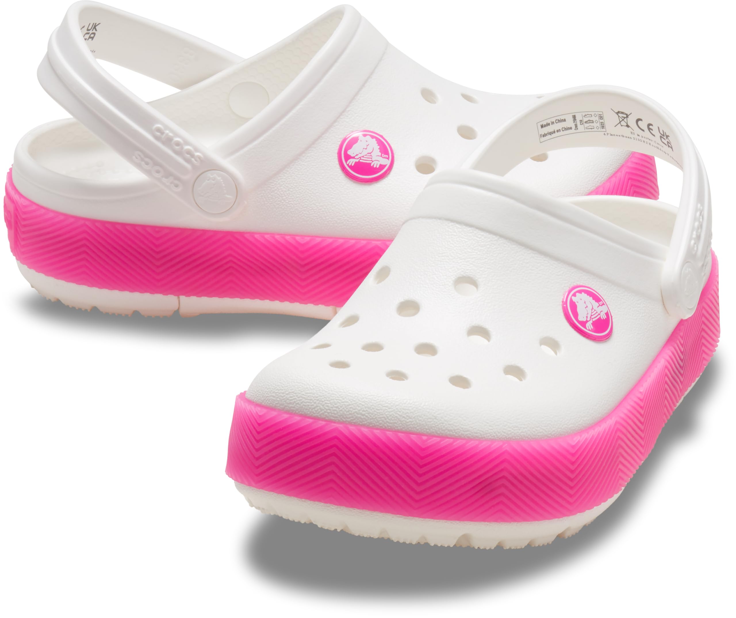 Crocs Kids' Crocband Chevron Beaded Clog - Comfortable & Stylish Water Shoes for Boys & Girls - Perfect for Beach, Pool, and Outdoor Play