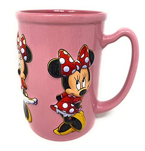 Disney Minnie Mouse Red Polka Dot Dress 3D Pink Ceramic Coffee Tea Mug - Cute Gift for Disney Fans, Perfect for Home, Office & Party Use