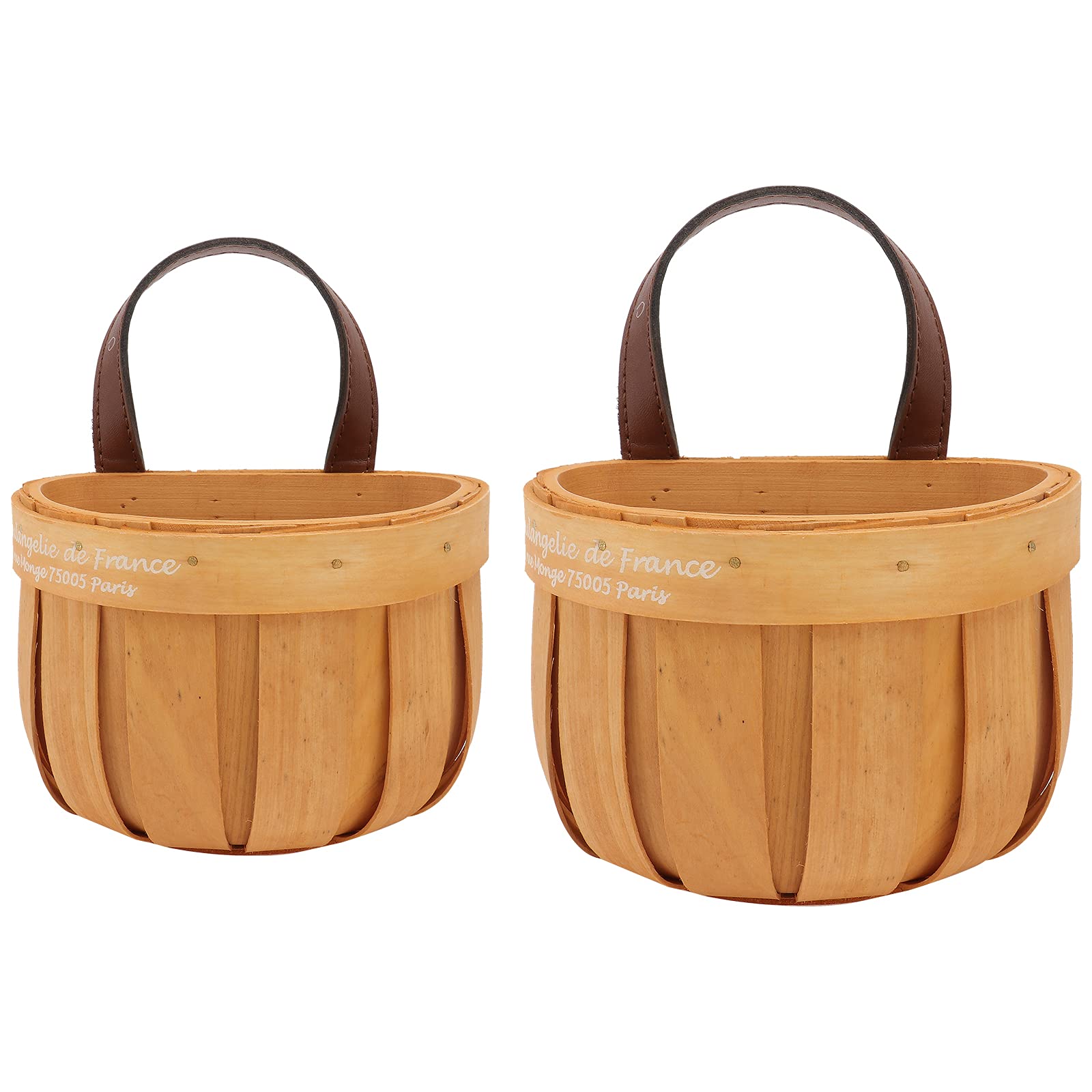 ABOOFAN 2-Pack Wooden Woven Hanging Flower Basket - Japanese Style Indoor Planters for Wall Decor, Hanging Plant Pots for Indoor Plants, Home Garden Decoration, Perfect for Living Room, Bedroom or Balcony