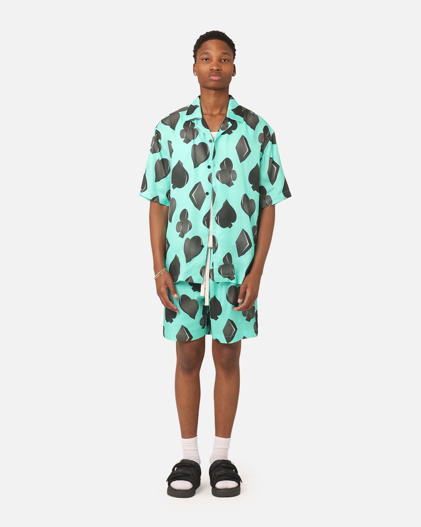 99 Cabana Four Suits Shorts for Men - Teal/Black Swim Trunks - Quick Dry Beach Shorts for Swimming, Surfing & Vacation