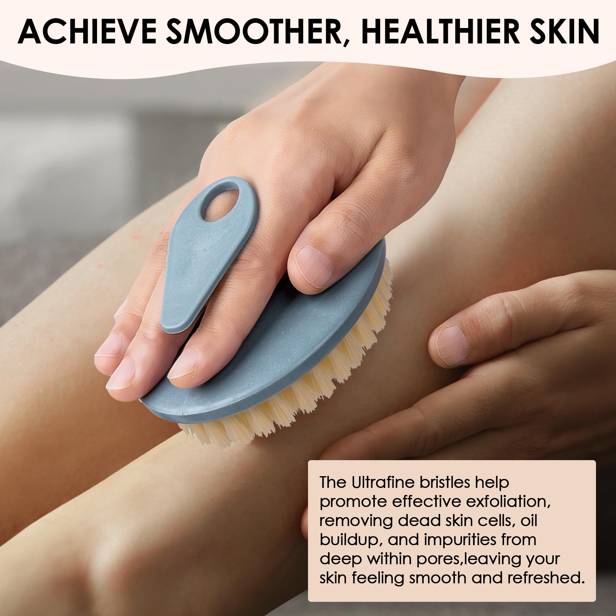 INNERNEED Exfoliating Shower Brush with PP Bristles - Pack of 4 for Deep Cleansing, Cellulite Massage & Lymphatic Drainage | Improve Blood Circulation & Skin Texture | Perfect for Spa, Home Use & Self-Care Routine