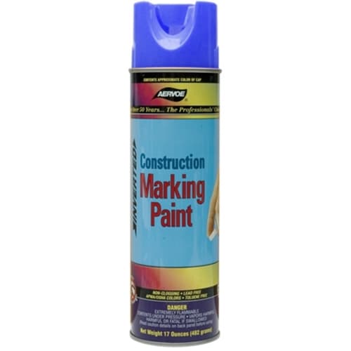 Aervoe 254 15 oz. Blue Construction Marking Paint - High Visibility, Fast-Drying for Road Marking, Surveying & Job Site Safety