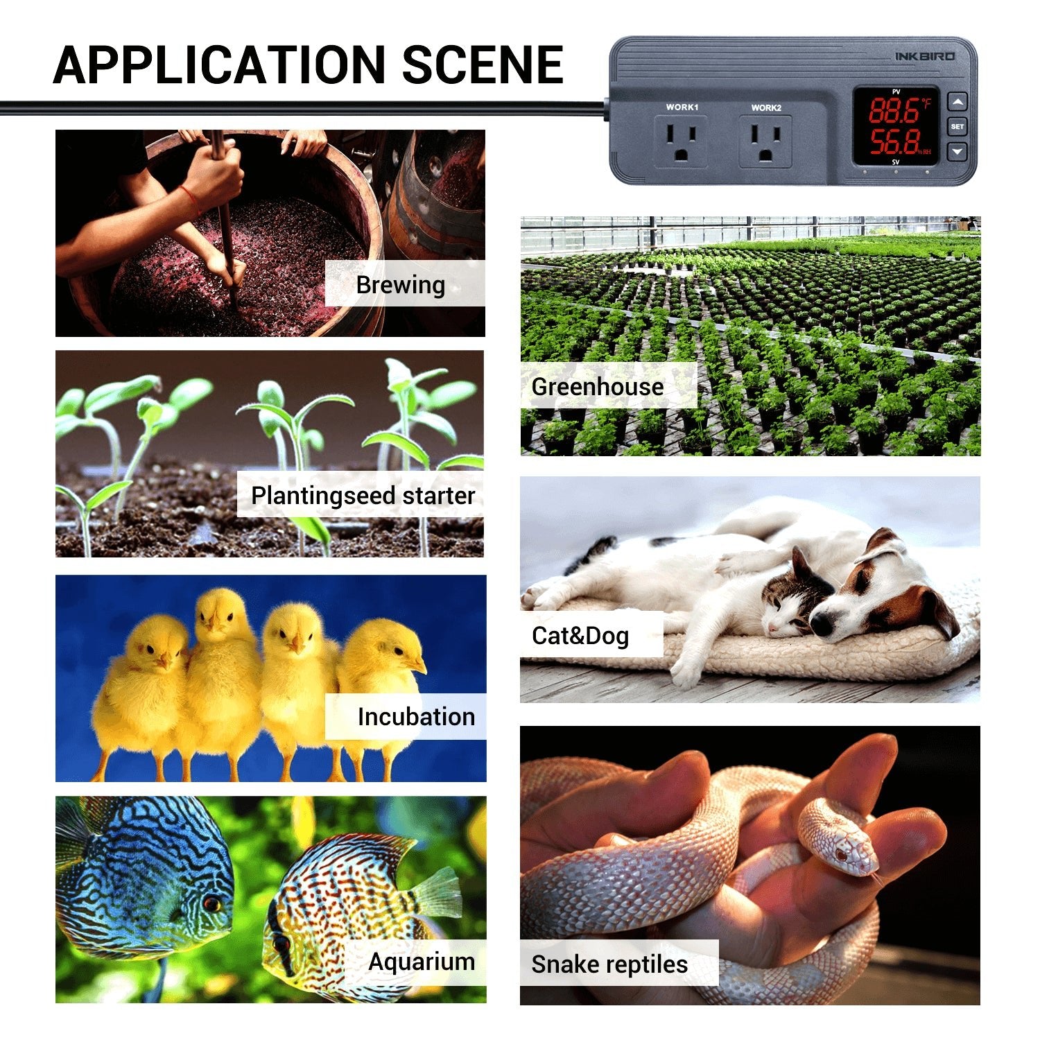 ITC 608T Digital Temperature and Humidity Controller - Precise Climate Control for Greenhouses, Incubators & Home Use