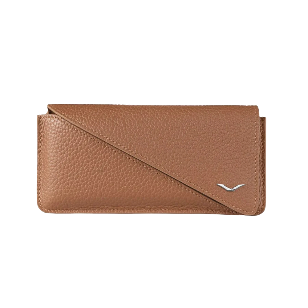 METAVERTU Genuine Calf Leather Phone Wallet Case - Slim RFID Blocking Crossbody Bag for iPhone 15/14/13 Pro Max, Samsung Galaxy - Perfect for Travel, Shopping & Daily Use (Brown & Black)