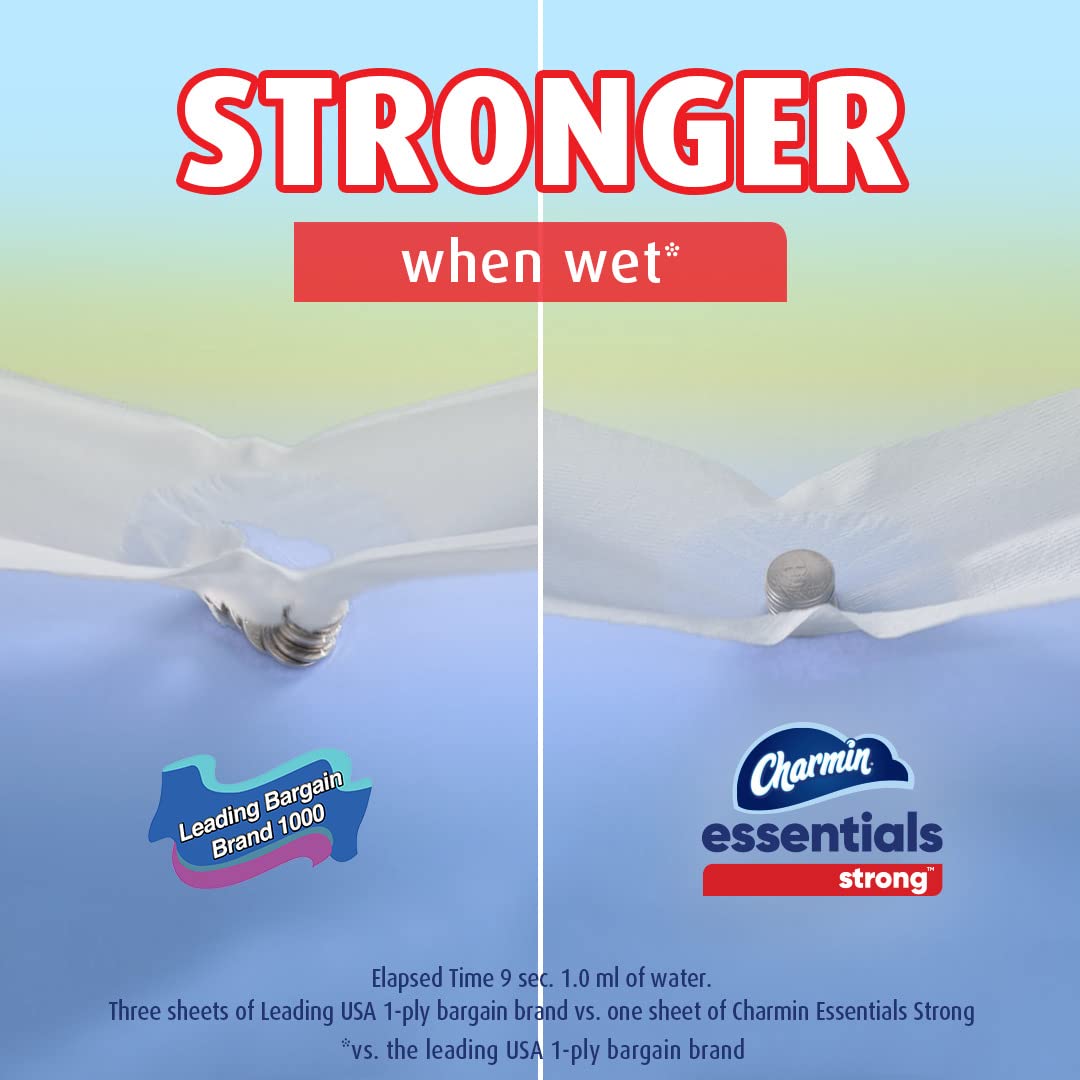 Charmin Essentials Soft Toilet Paper - 30 Mega Rolls (Equivalent to 120 Regular Rolls) | Ultra Soft Bath Tissue for Home & Office Use | Gentle on Skin, Septic Safe, Highly Absorbent
