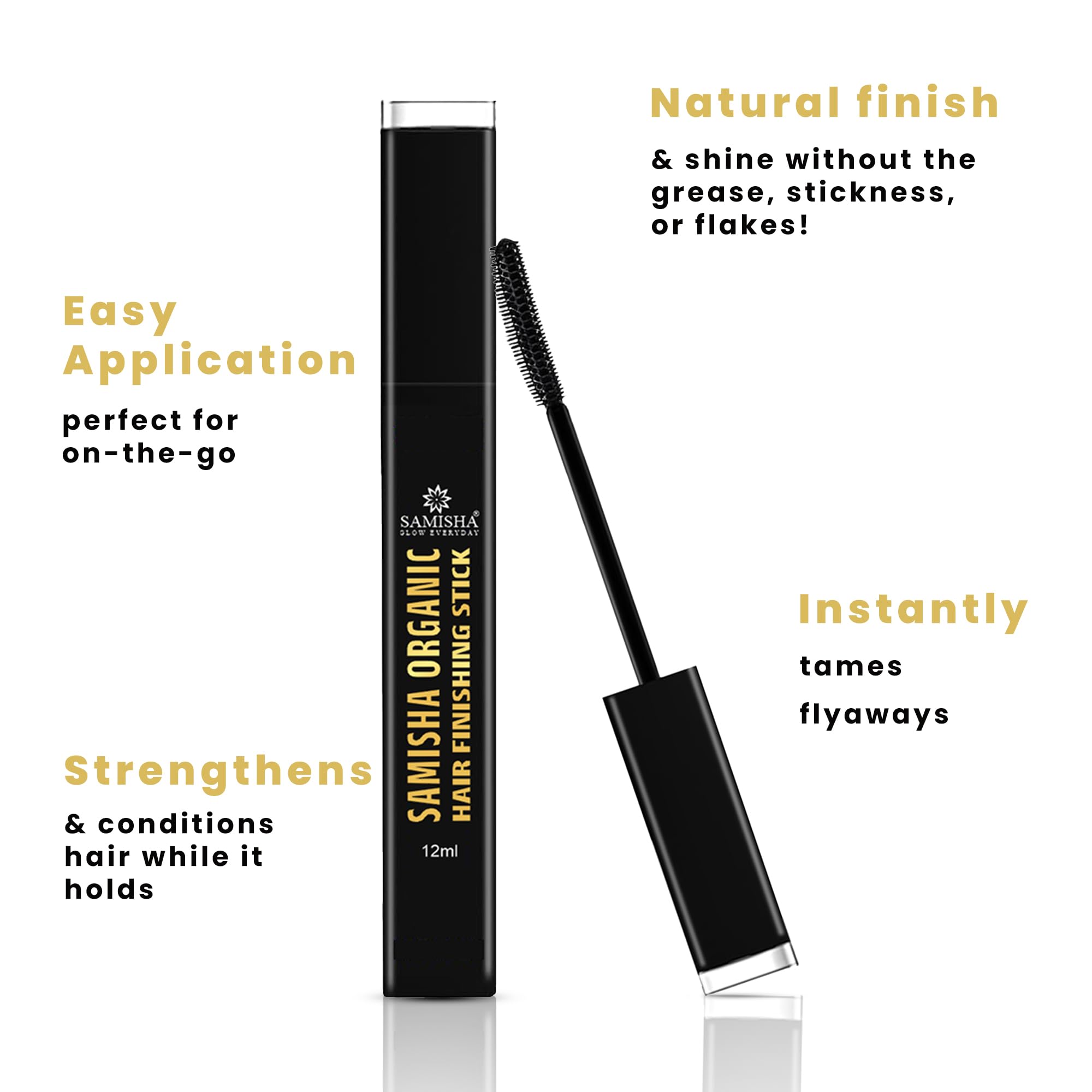 Hair Finishing Stick Gel for Frizzy Hair - No White Residue, Strong Hold Styling Wax for Women & Men - Perfect for Taming Flyaways, Smoothing Edges & Updos (Pack of 1)