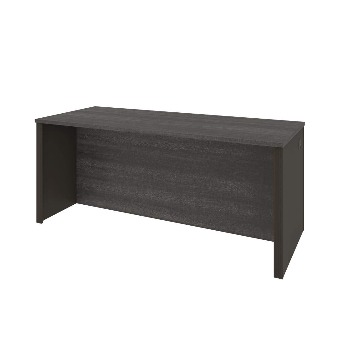 Bestar Prestige + 72W Office Desk Shell in Bark Grey & Slate - Modern Computer Workstation for Home & Office Workspace