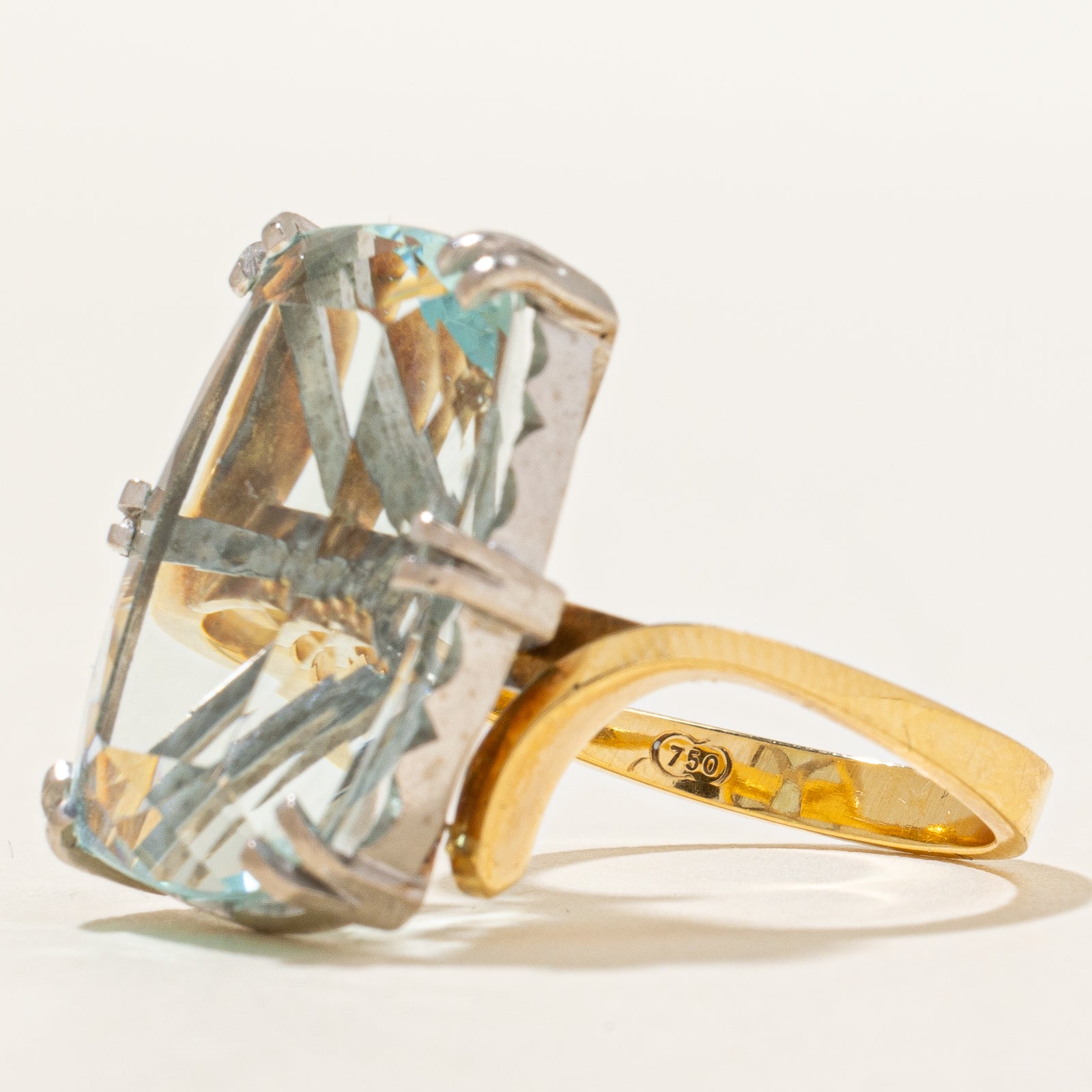 20.00ct Aquamarine Cocktail Ring for Women - Size 8.25 - Elegant Statement Jewelry for Parties, Weddings & Special Occasions