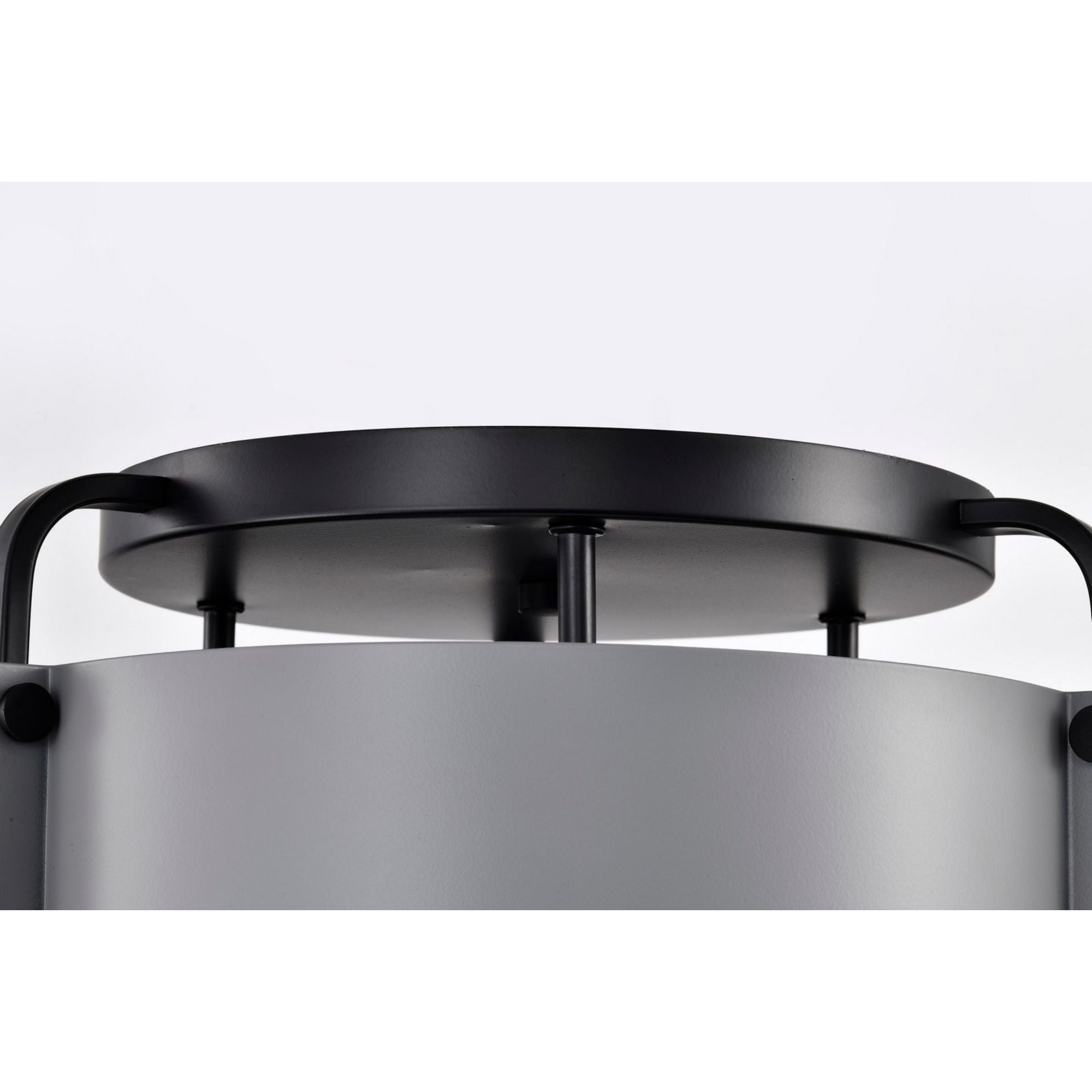 Altos 14 Inch 3-Light Semi Flush Mount Ceiling Light Fixture - Matte Gray & Matte Black Finish - Perfect for Bedroom, Kitchen, or Hallway Lighting