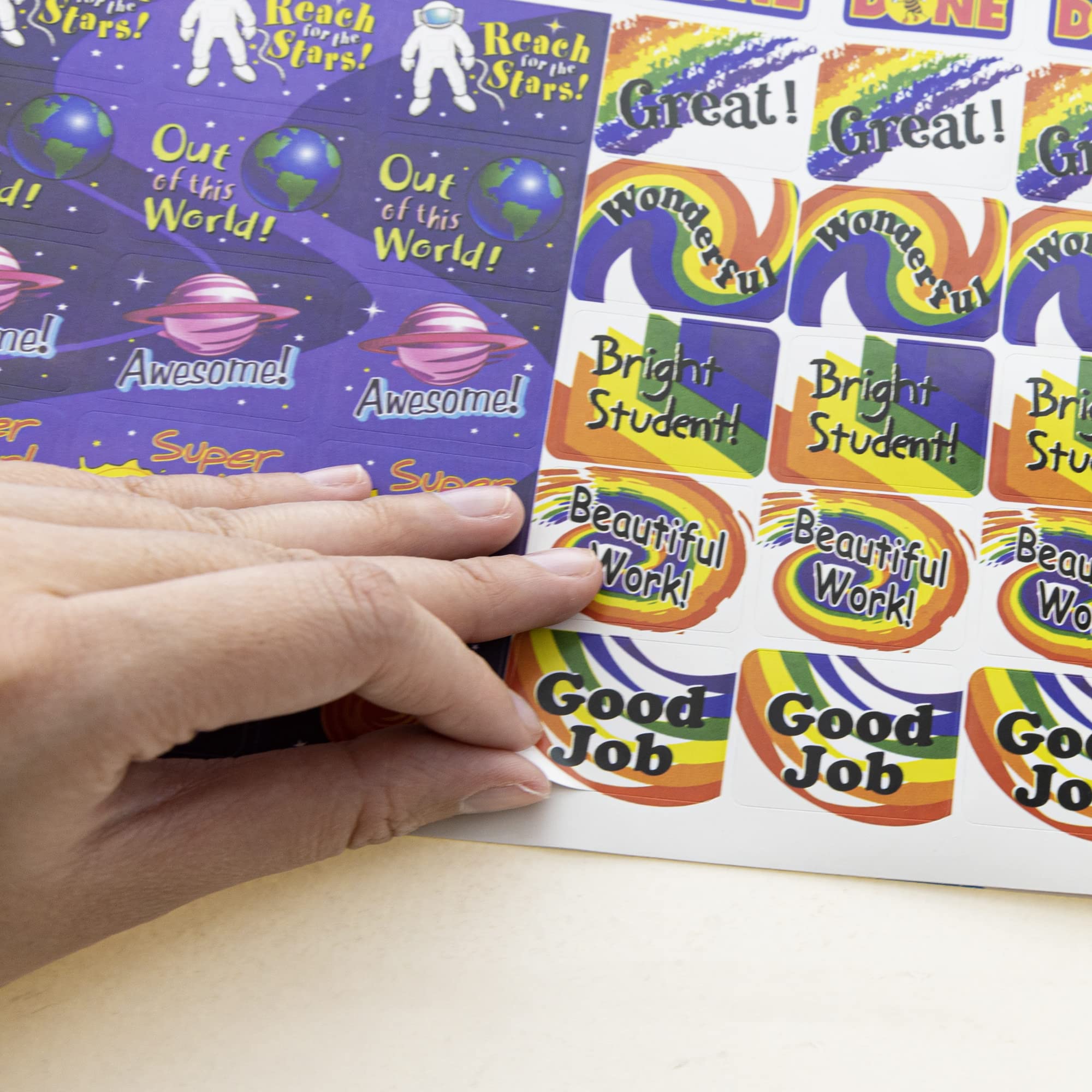 BAZIC Jumbo Reward Sticker Book with 700+ Motivational Stickers - Positive Words for Kids, Boys, Girls & Teachers - 24-Pack Classroom Supplies for Behavior Incentives, Homeschooling & Student Rewards