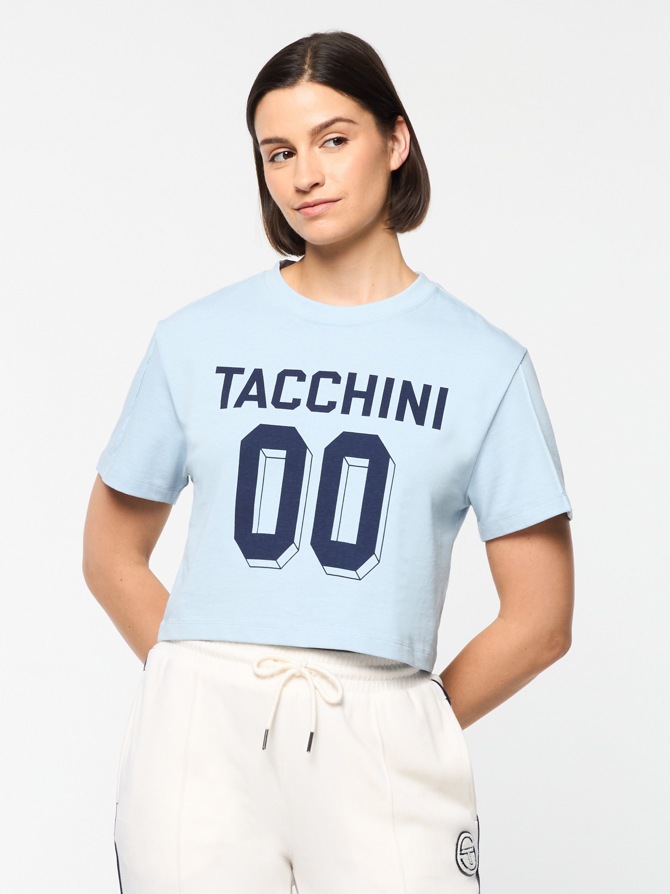 Amore Crop T-Shirt for Women - Celestial Blue Short Sleeve Casual Top | Perfect for Summer Outfits, Beach Wear & Everyday Fashion