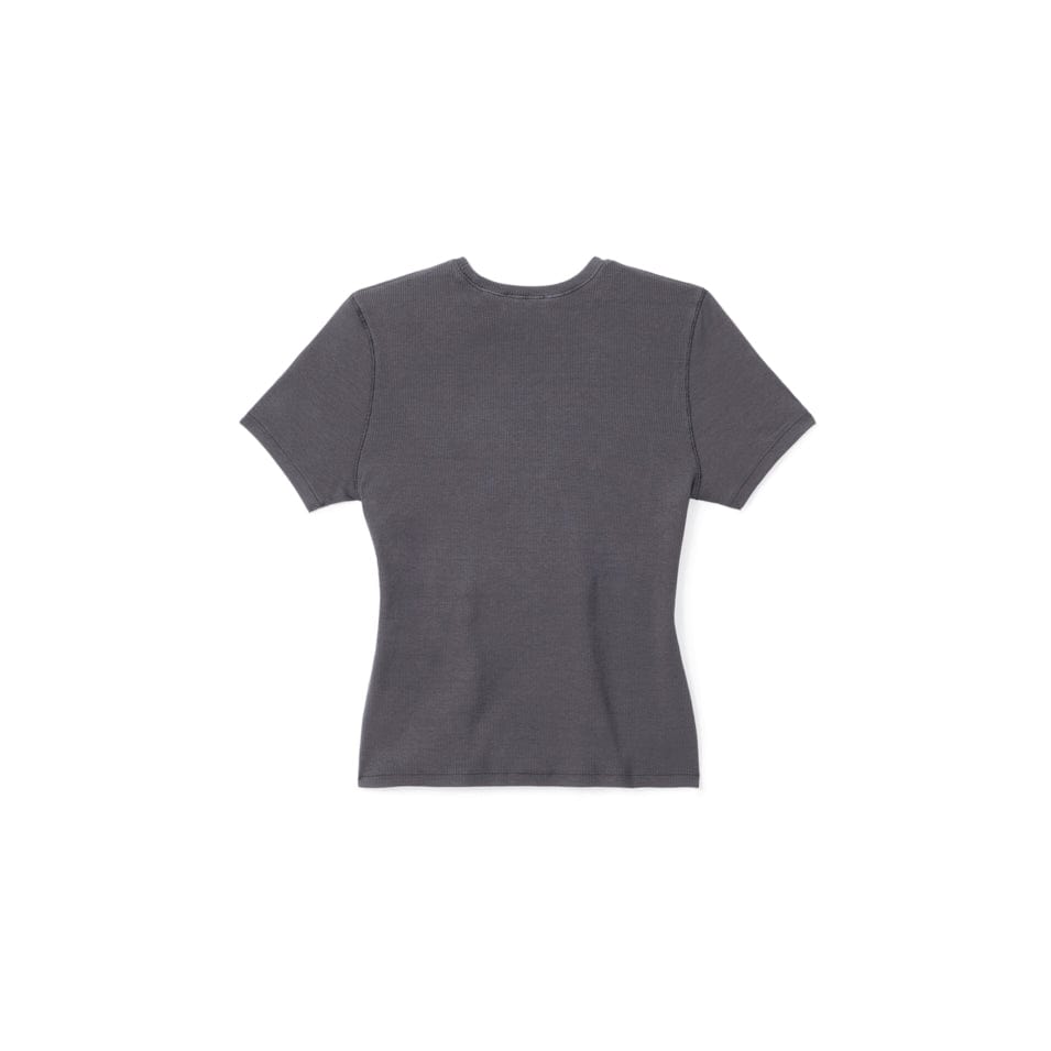 Premium Ribbed T-Shirt for Men & Women - Soft Cotton Deep Gray Tee - Casual & Layering Essential for Everyday Wear