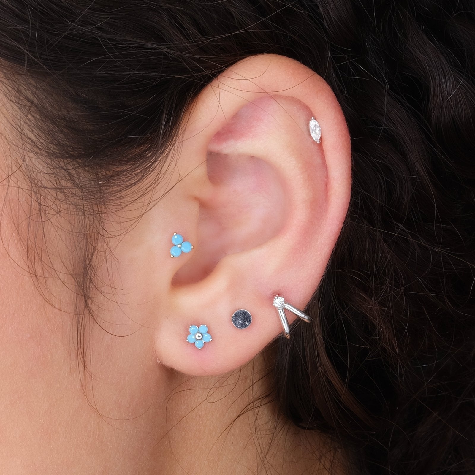 14k White Gold Flat Back Stud Earrings - Hypoallergenic, Durable & Elegant Jewelry for Everyday Wear, Parties & Special Occasions