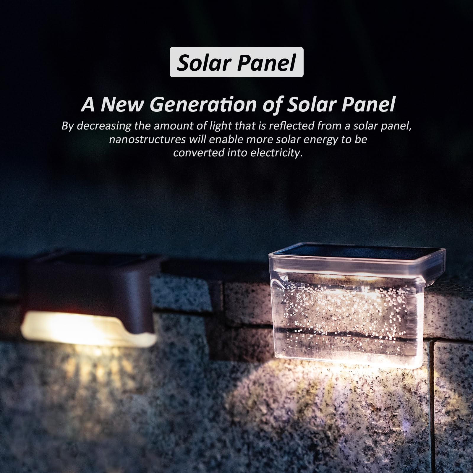 Solar Powered Outdoor Step Lights - 6 Pack Warm White LED Deck, Fence, Patio & Garden Pathway Lighting for Home & Yard Decoration | Weatherproof & Energy Efficient Landscape Lighting for Driveway, Stairs, Walkways