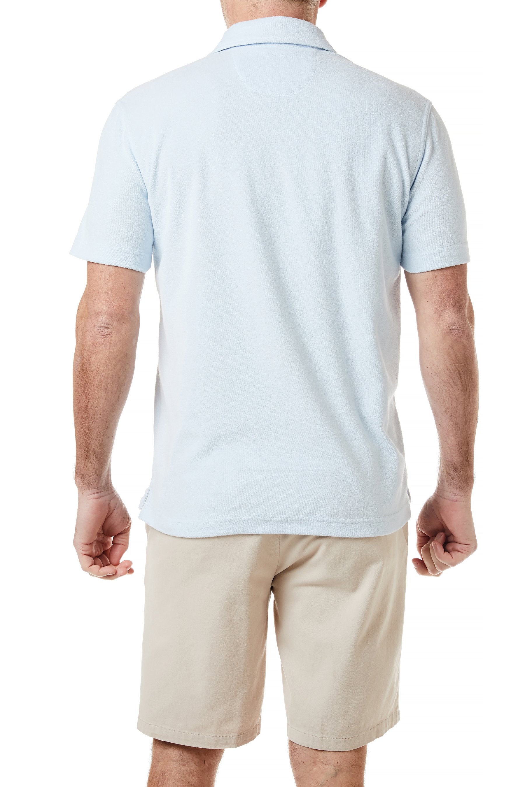 Premium Terry Cloth Polo Shirt for Men - Soft & Breathable Sky Blue Casual Shirt - Perfect for Golf, Summer Outings & Relaxing at Home
