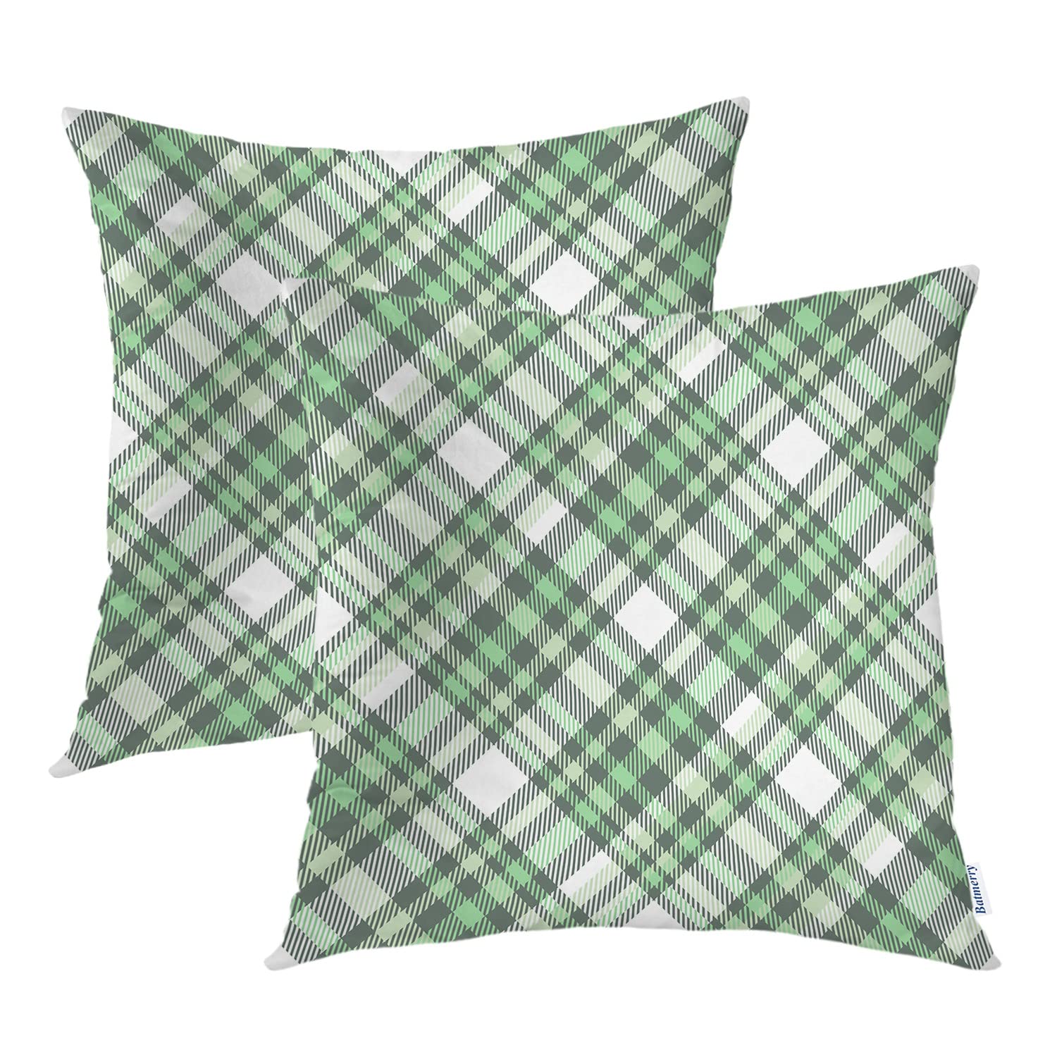 Batmerry Traditional Checkered Throw Pillow Covers 20x20 Inch - Tartan Plaid Fabric, Digital Printed Decorative Sofa Cushion Covers with Invisible Zipper - Perfect for Living Room, Bedroom & Home Decor