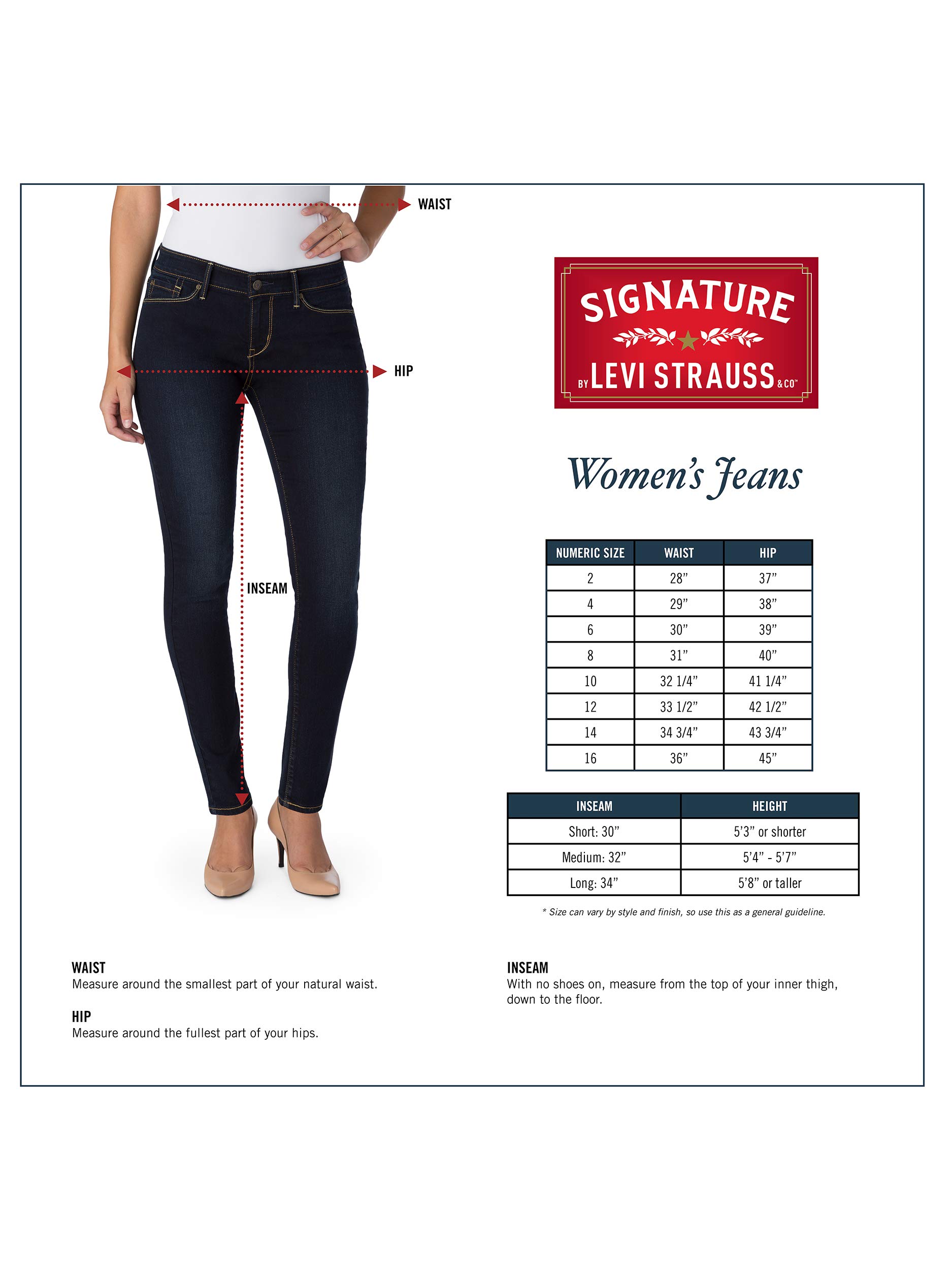 Signature Women's High Rise Ankle Skinny 5 Pocket Cuff Jeans - Black Size 4 | Stretch Denim Pants for Casual Wear, Office & Date Night Outfits