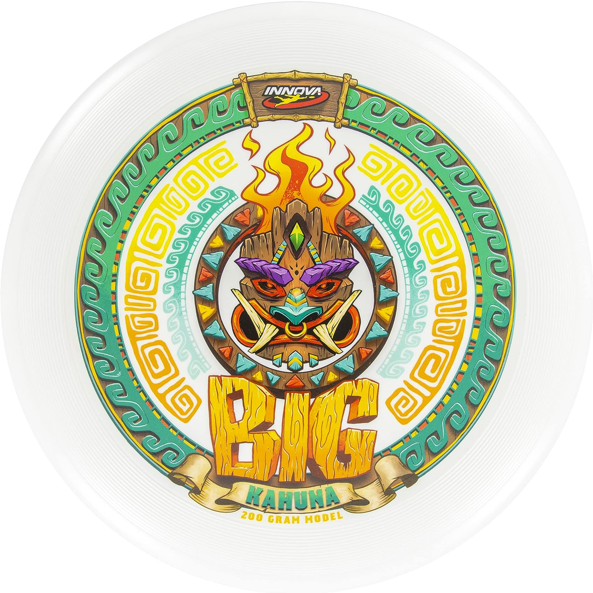 Big Kahuna Ultimate Disc Tiki - Premium Flying Disc for Beach Games, Backyard Fun & Outdoor Activities - Colorful Hawaiian Themed Frisbee for Adults & Kids
