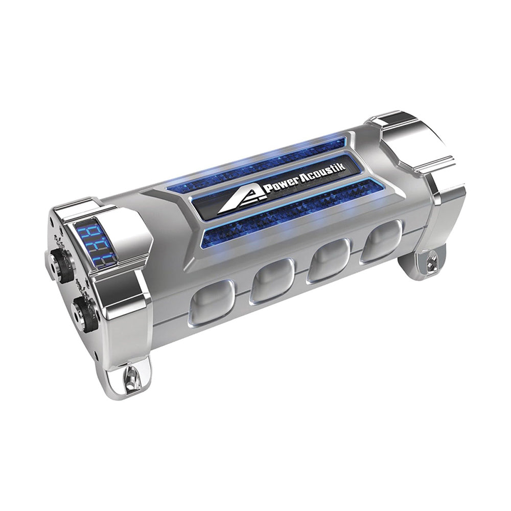 Power Acoustik PCX 5F 5.0 Farad Digital Capacitor for Car Audio System - Enhance Bass & Reduce Headlight Dimming for Subwoofers & Amplifiers