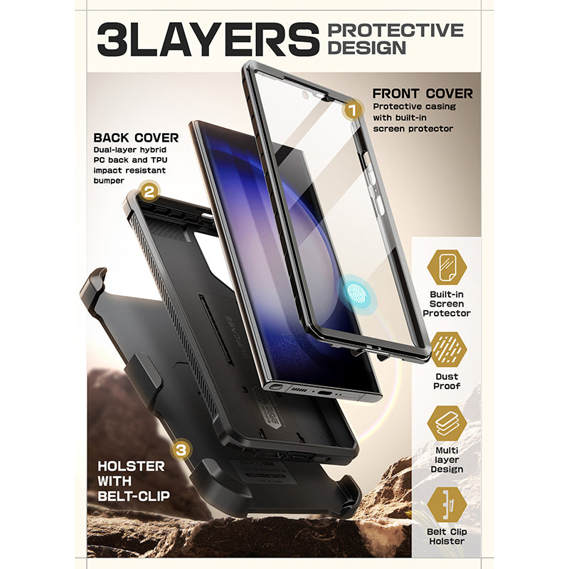 Samsung Galaxy S24 Ultra Unicorn Beetle Pro Rugged Case - Heavy Duty Protection, Shockproof & Anti-Scratch Cover for Outdoor, Work & Extreme Sports (Black)