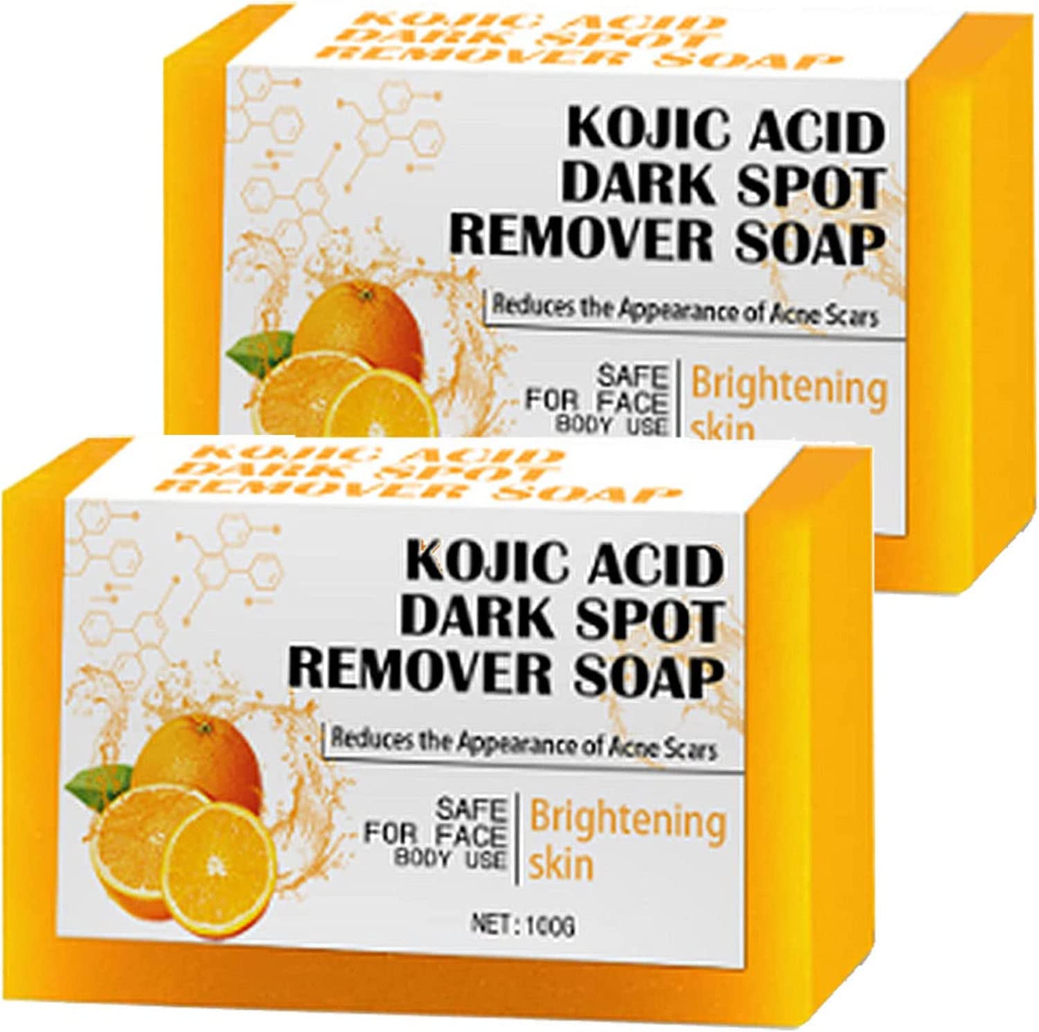 Kojic Acid Soap for Women - Brightening Lemon Turmeric Soap for Acne, Dark Spots & Hyperpigmentation - Skin Whitening & Smoothing Facial Beauty Soap (2Pcs) - Perfect for Daily Skincare & Dark Spot Treatment