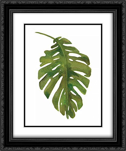 Wild Apple Portfolio 15x17 Inch Black Ornate Framed Double Matted Tropical Palm Art Print - Museum Quality Wall Decor for Living Room, Bedroom & Office