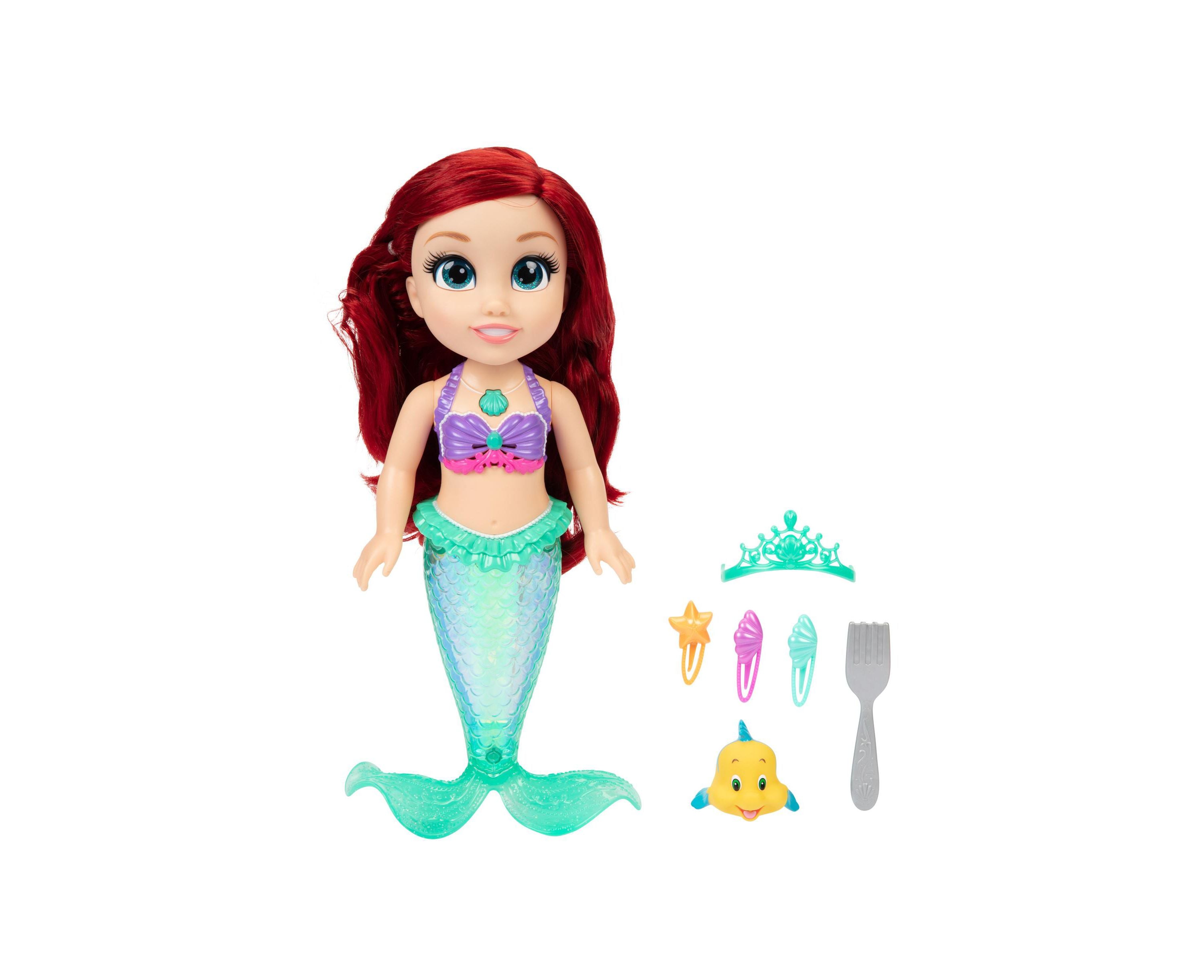 Disney Princess Ariel Singing Doll with Light-Up Feature - Interactive Musical Toy for Kids Birthday & Christmas Gifts | Pretend Play, Bedtime Companion, Party Decoration