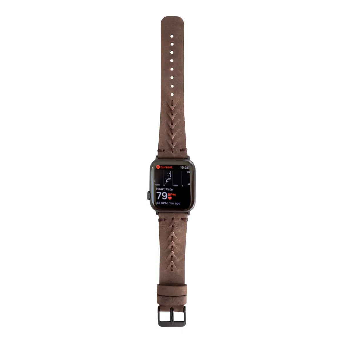 Premium Dark Brown Leather Sport Band for Apple Watch - Comfortable & Durable Strap for Workouts & Daily Use