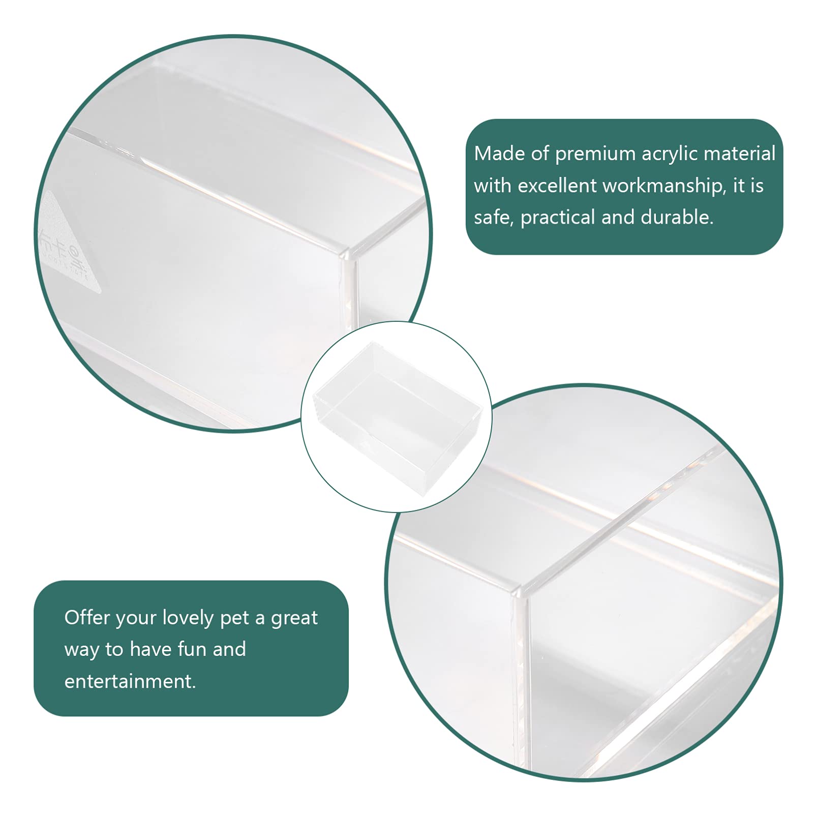 POPETPOP Small Animal Bathtub - Portable Hamster Bath Container, Chinchilla Sandbox & Pet Bathing Tub for Dwarf Hamsters, Gerbils, Mice | Durable Plastic Pet Supply for Cage Cleaning & Grooming