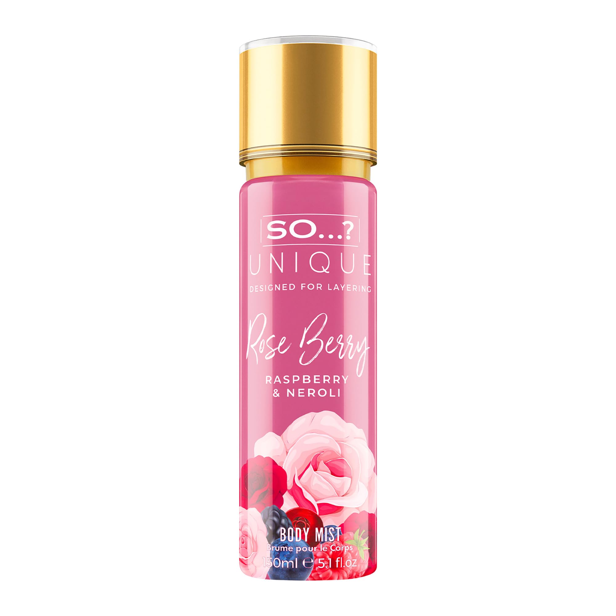 So...? Unique Rose Berry Body Mist for Women - Floral Fruity Vegan Perfume with Rose, Vanilla & Musk Notes - 5.1 oz Body Spray - Perfect for Daily Wear, Date Nights & Special Occasions