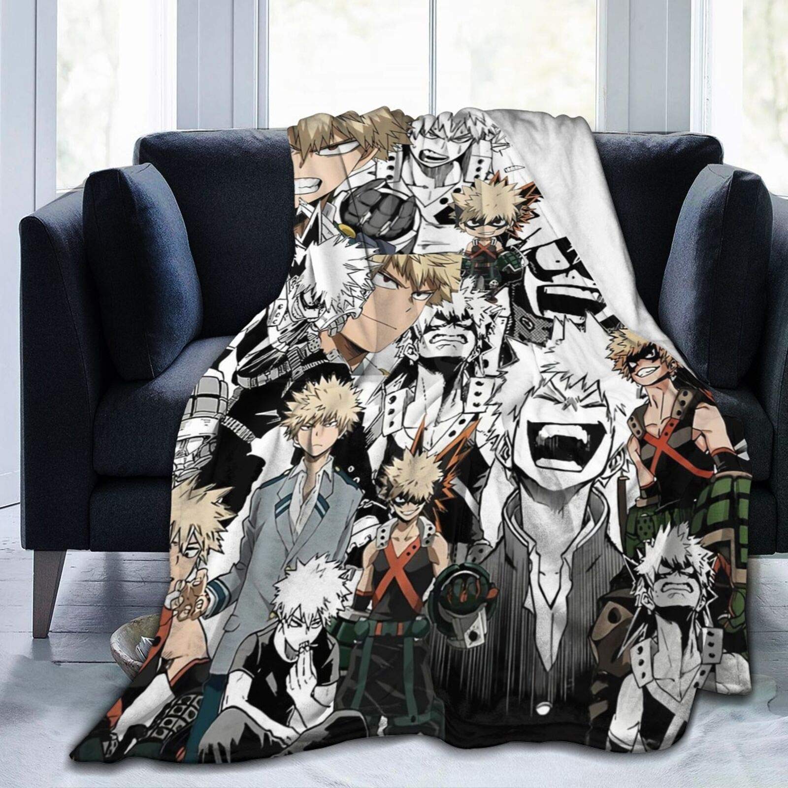 Baku-Gou Flannel Blanket - Lightweight & Cozy Soft Throw Blanket for Bed, Couch, Sofa - All Season Warmth - 50