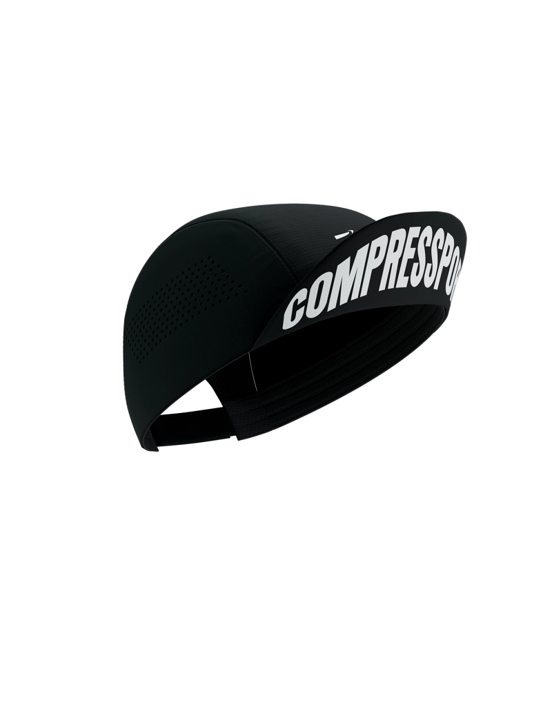 Compressport Unisex Pro Racing Cap - Lightweight Breathable Running Hat for Men & Women - Black - Ideal for Marathon, Cycling, and Outdoor Sports