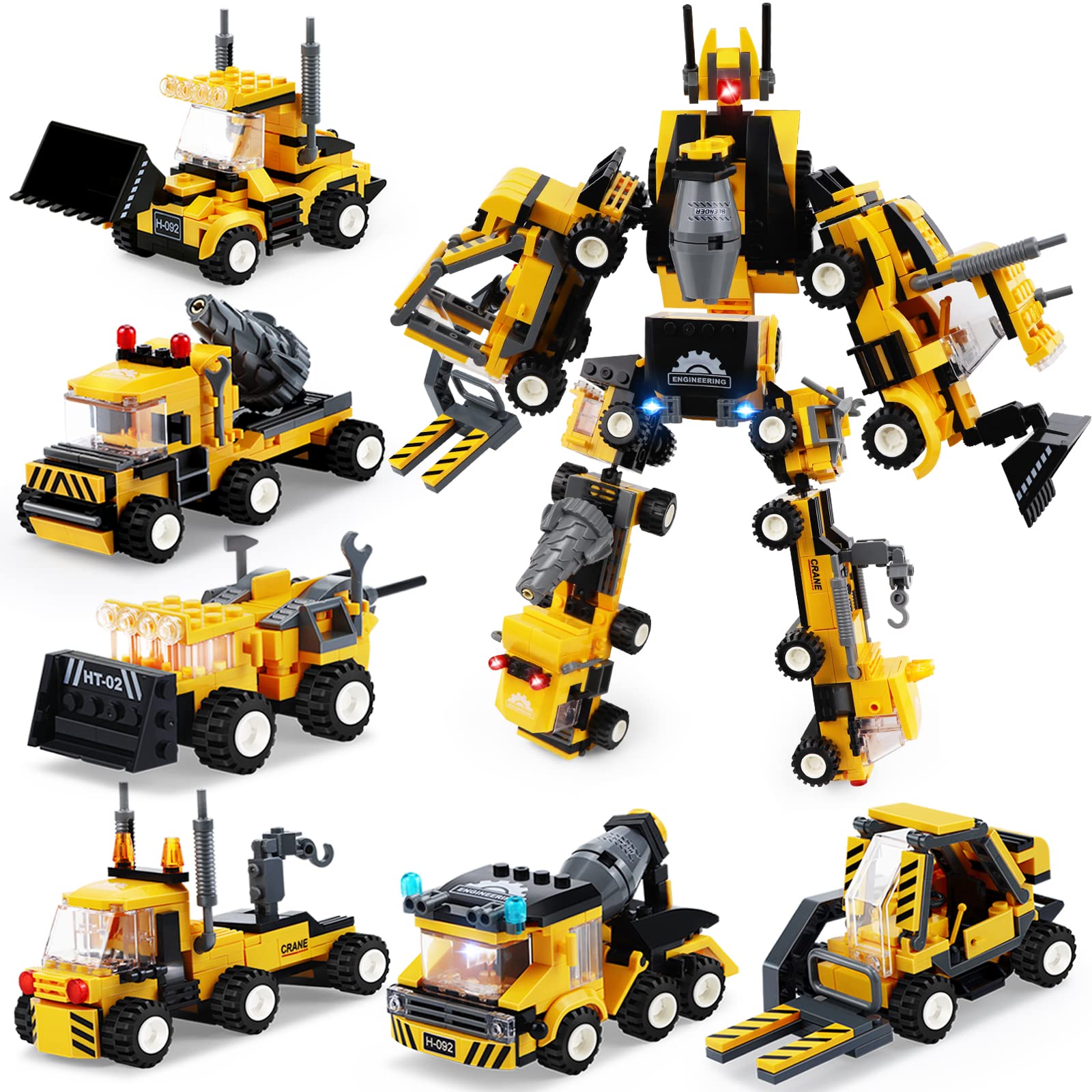MOONTOY 718Pcs STEM Building Blocks Kit - Educational Robot Construction Toy Set for Kids Ages 5-14, DIY Engineering Vehicle Truck Building Kit - Perfect Gift for Boys & Girls | Preschool Learning, Birthday, Classroom STEM Activities