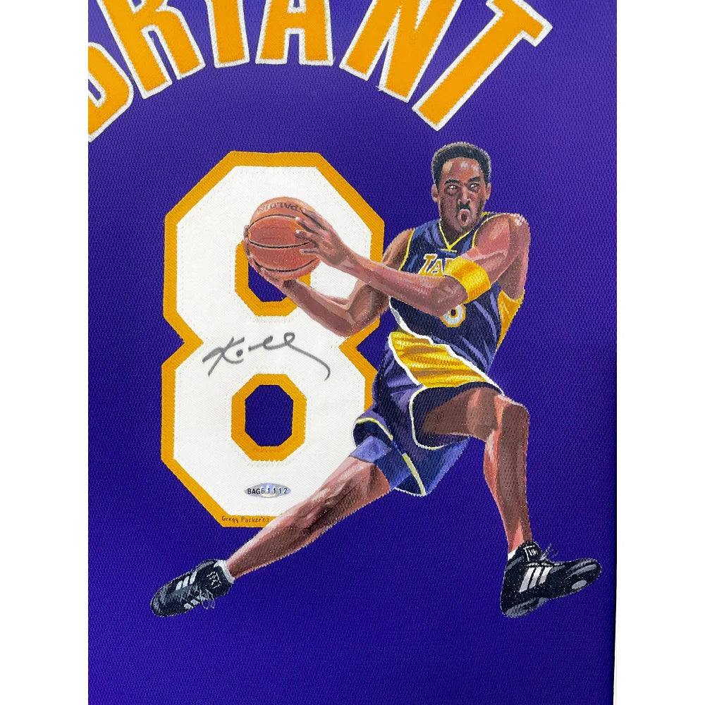 Kobe Bryant Autographed Lakers #8 Purple Nike Jersey - Framed with UDA Upper Deck COA - Perfect for Sports Memorabilia Collectors & Lakers Fans