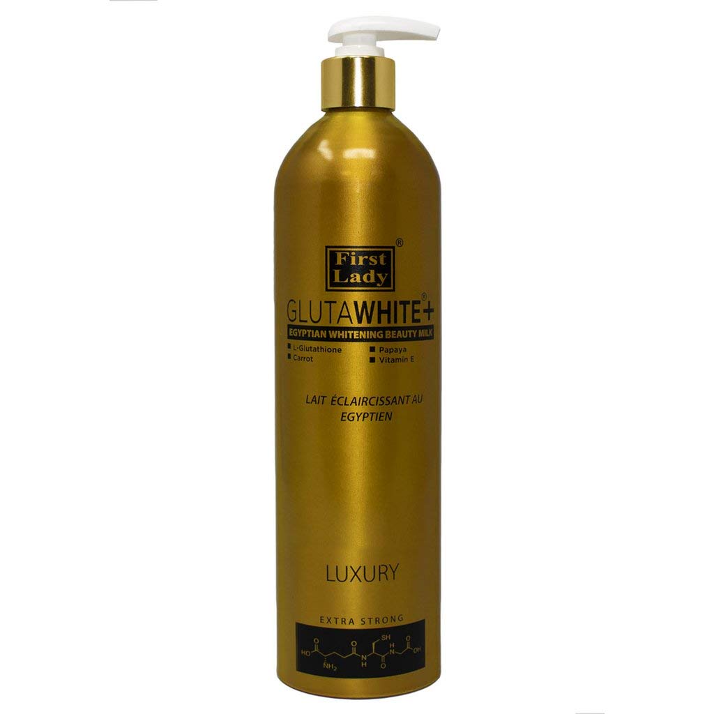 First Lady Glutawhite+ Egyptian Skin Brightening & Whitening Beauty Lotion 500ml - Enriched with L-Glutathione, Papaya Extract, Carrot Oil & Vitamin E for Radiant Complexion | Dark Spot Corrector, Anti-Aging Face Moisturizer for Day & Night Use