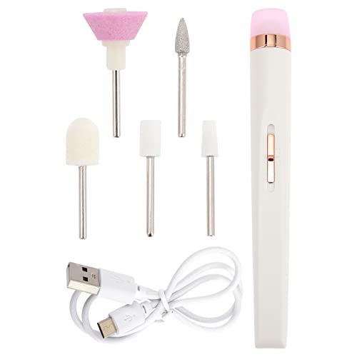 Beaupretty 5 PCS Rechargeable Electric Nail Drill Kit - Professional Nail File Machine for Manicure & Pedicure, Portable Cordless Nail Art Tool for Home & Salon Use