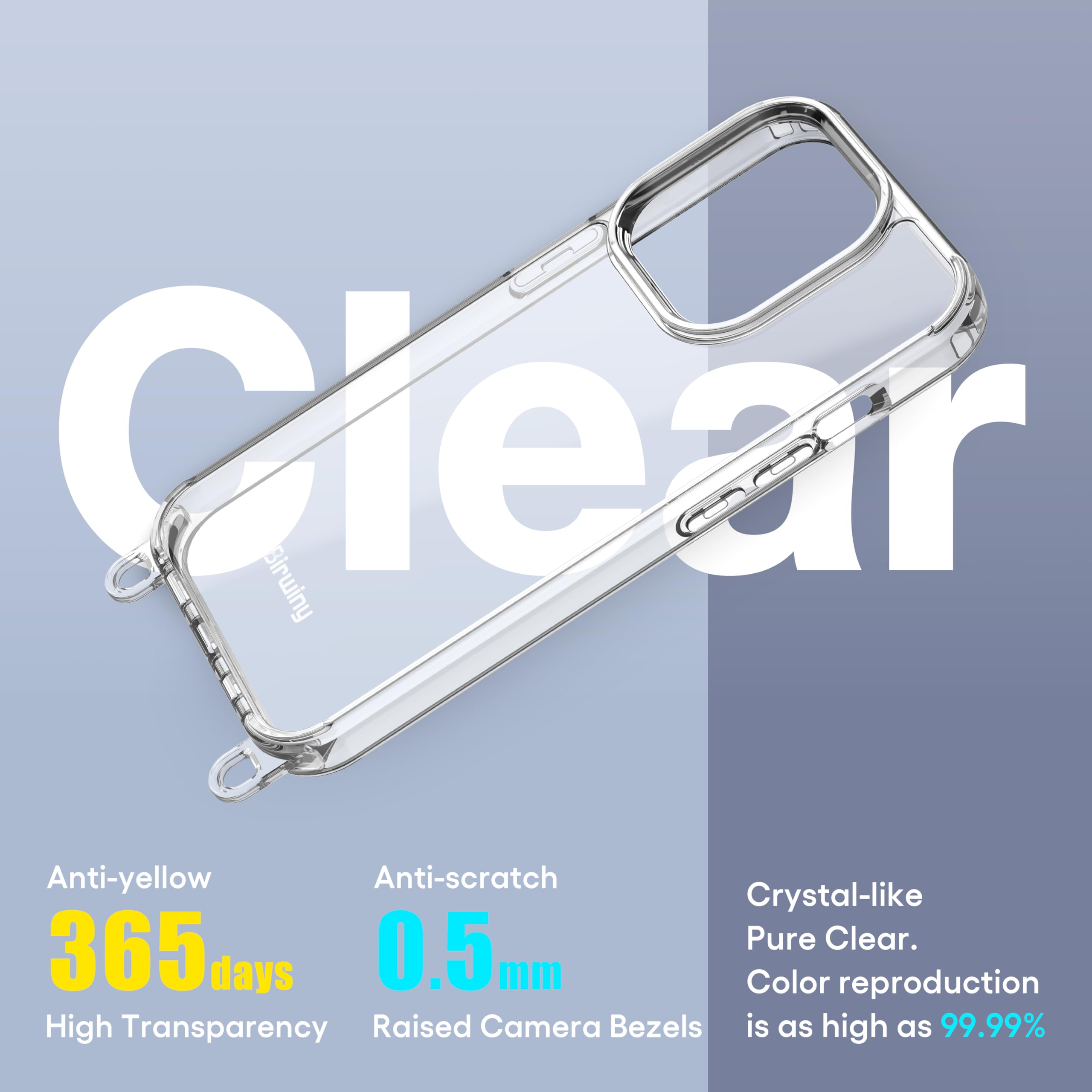 Shockproof Clear Crossbody Phone Case for iPhone 14 Pro - Full Protection with Detachable Lanyard Strap (Black) | Perfect for Travel, Shopping & Outdoor Activities
