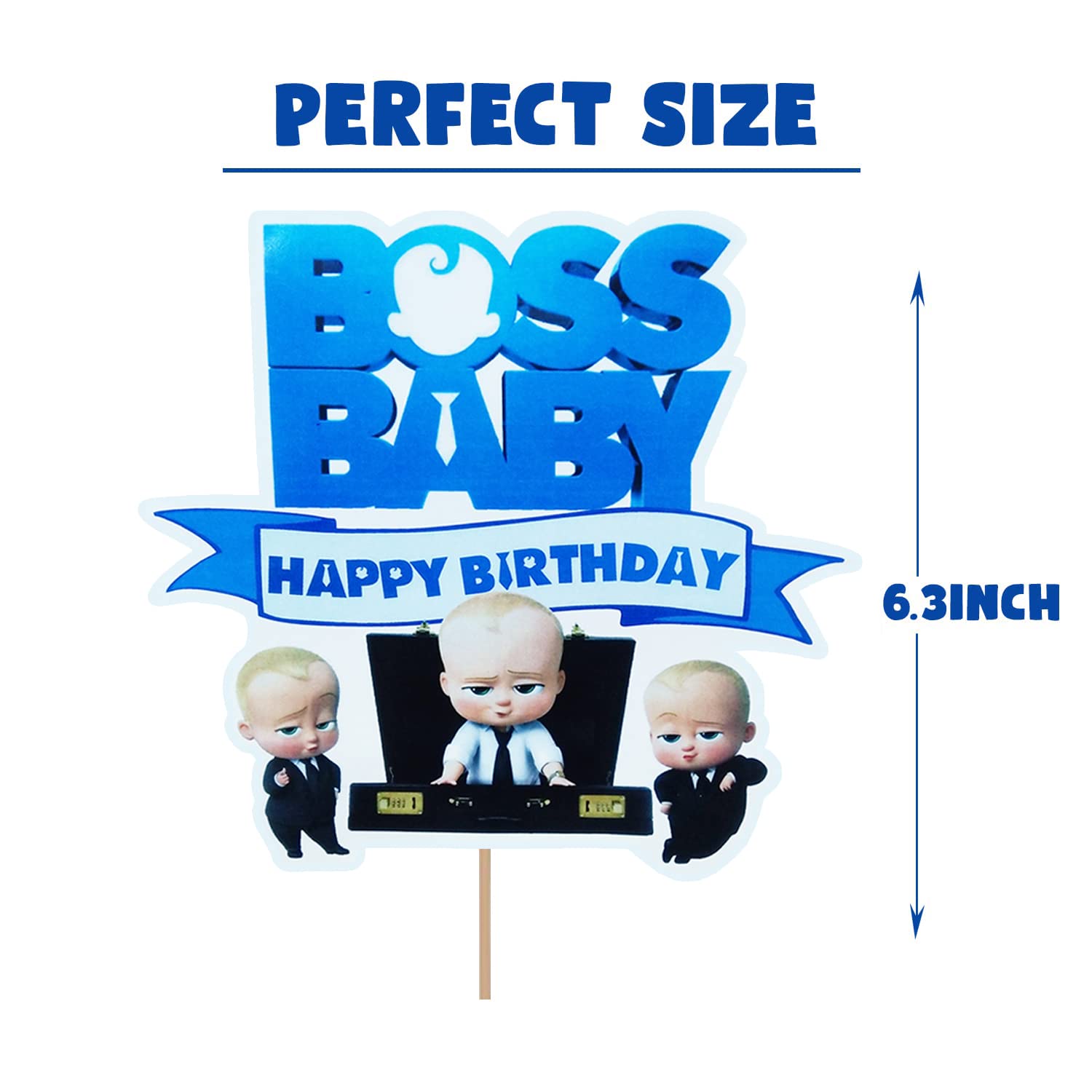 Boss Baby Birthday Cake Topper - Premium 1-Piece Cake Decoration for Baby Boss Theme Parties | Perfect for Birthday Cakes, Cupcakes & Dessert Tables | Baby Shower & First Birthday Party Decor