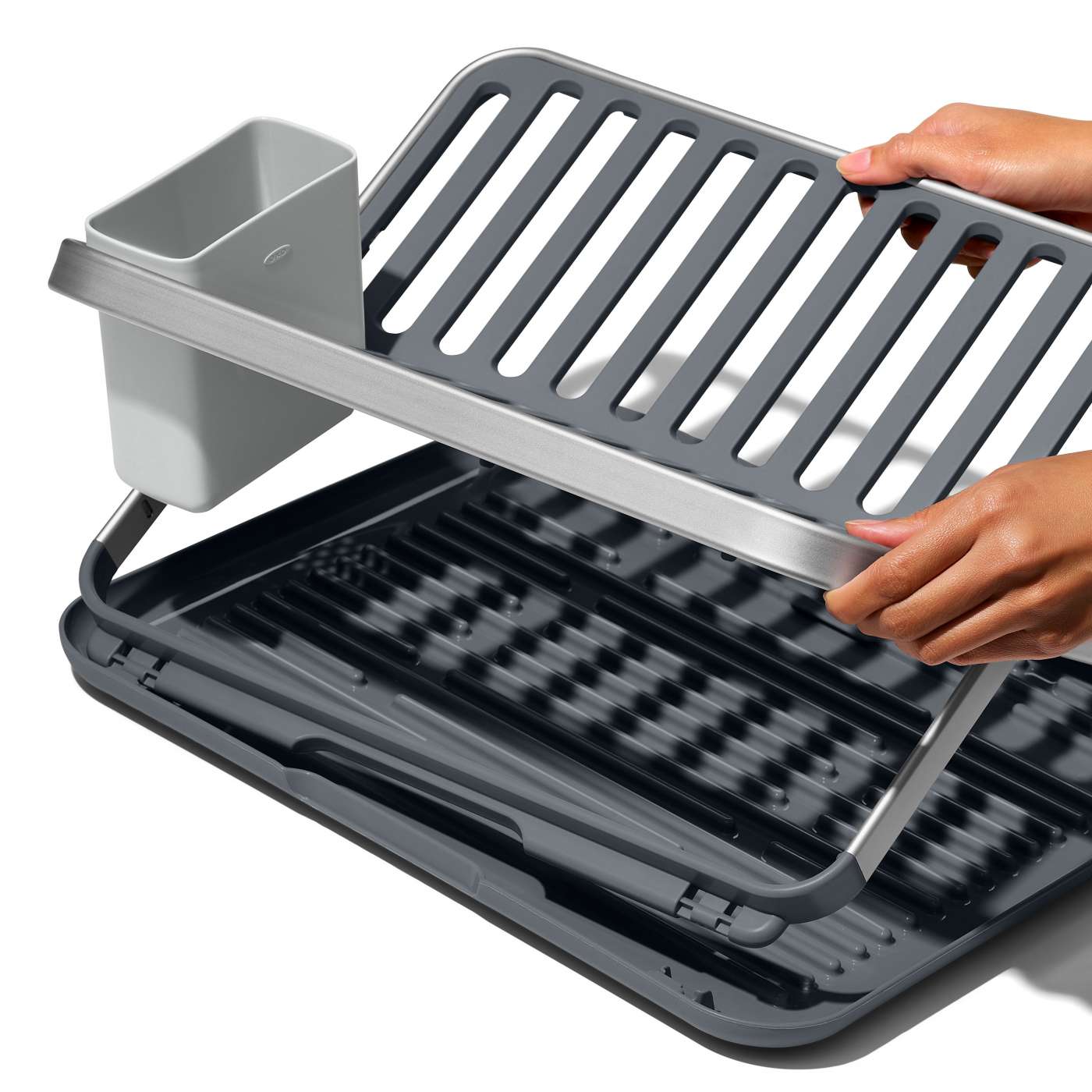 Stainless Steel Foldable Dish Drying Rack - Space Saving, Rustproof & Durable for Kitchen Countertop - Perfect for Small Apartments, RVs & Camping