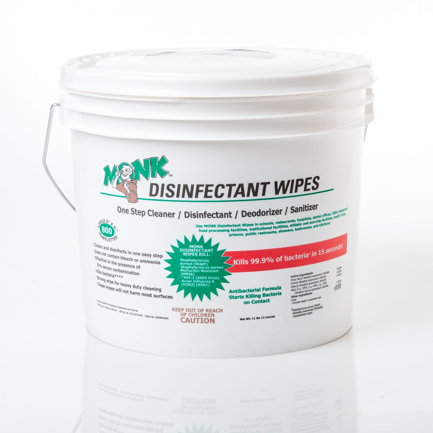 Disinfecting Wipes Starter Pack with Stainless Steel Stand - 800 Count Gym Wipes Dispenser & Refill Bucket (99908003005) | Perfect for Home, Office, and Gym Sanitization