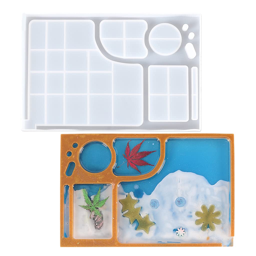 AUTEK Rectangle Silicone Resin Mold for Epoxy Crafts - DIY Handmade Gift Making, Home Decoration, Fruit Dessert Tray & Cosmetic Organizer - Perfect for Resin Art, Jewelry Making, and Party Serving